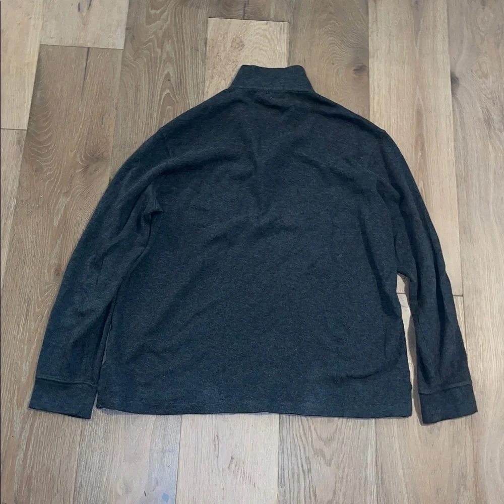 Polo by Ralph Lauren Men's charcoal gray quarter Zip-Up Sweater xl pullover
